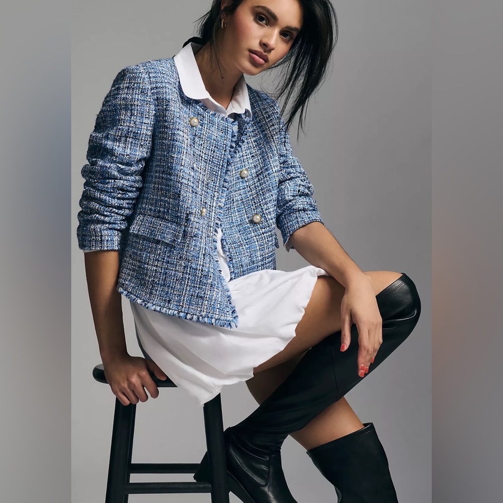 BRAND NEW Maeve Double-Breasted Tweed Jacket